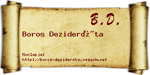 Boros Dezideráta névjegykártya